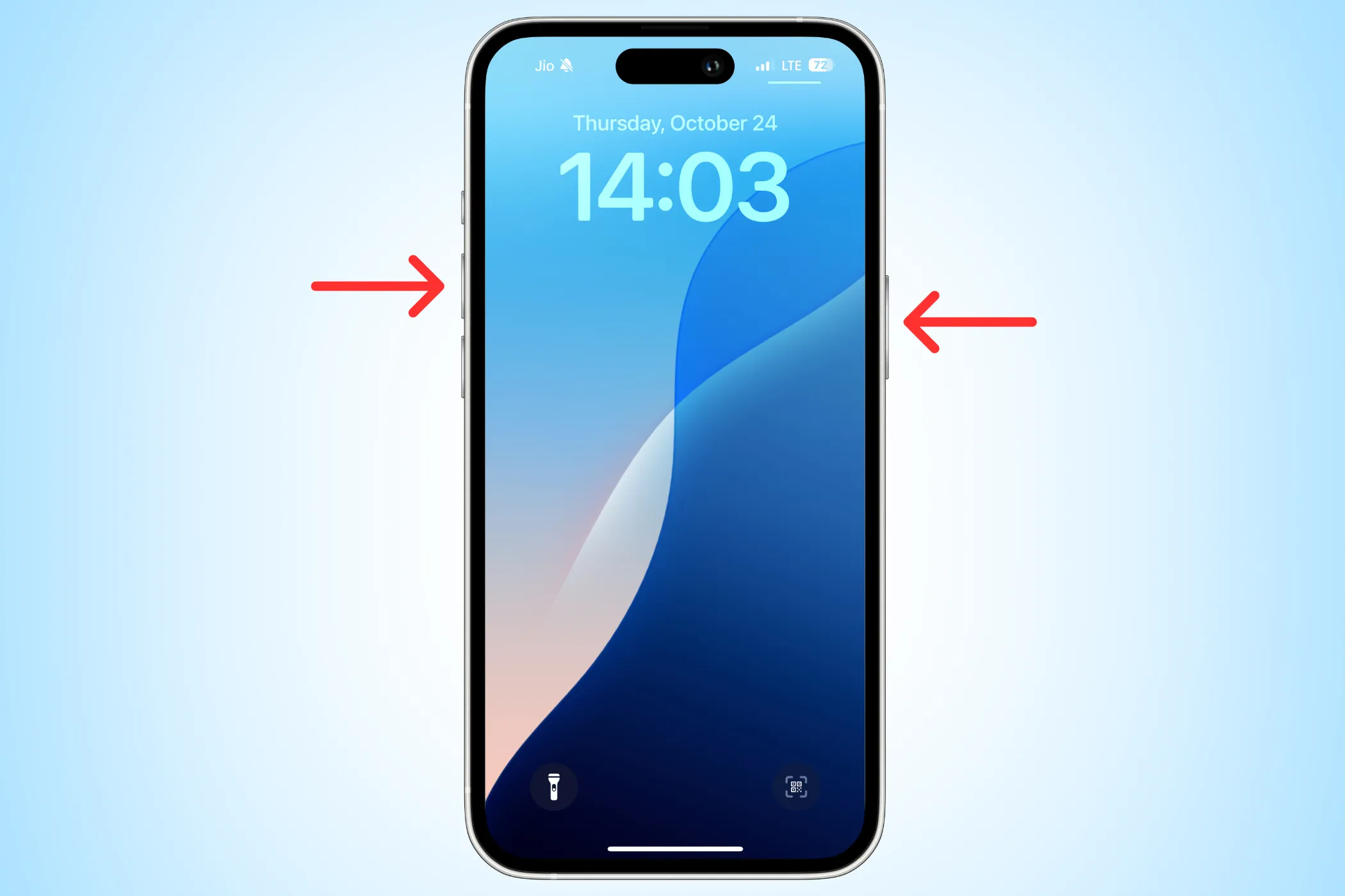 Hình ảnh minh họa cách chụp màn hình trên iPhone bằng cách nhấn đồng thời các nút cạnh và tăng âm lượng.