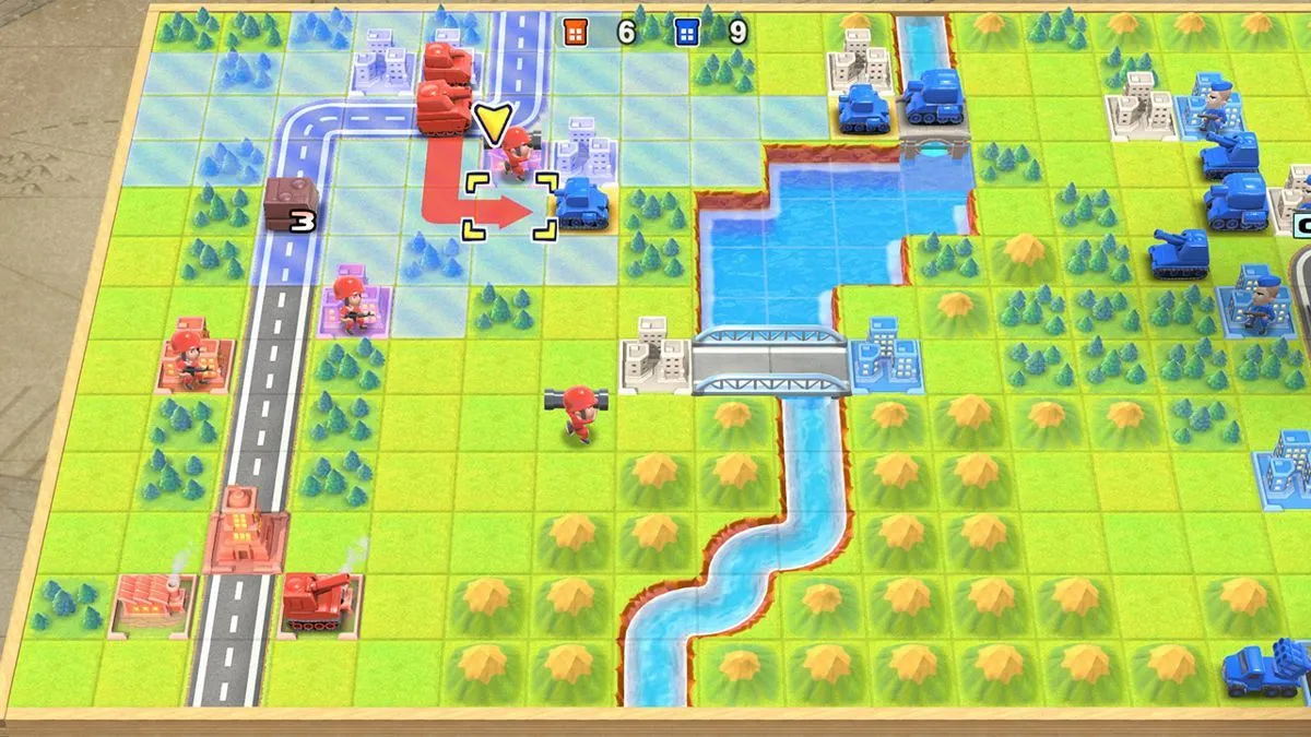 Hình ảnh một vị chỉ huy quân đội với các đơn vị trong game Advance Wars