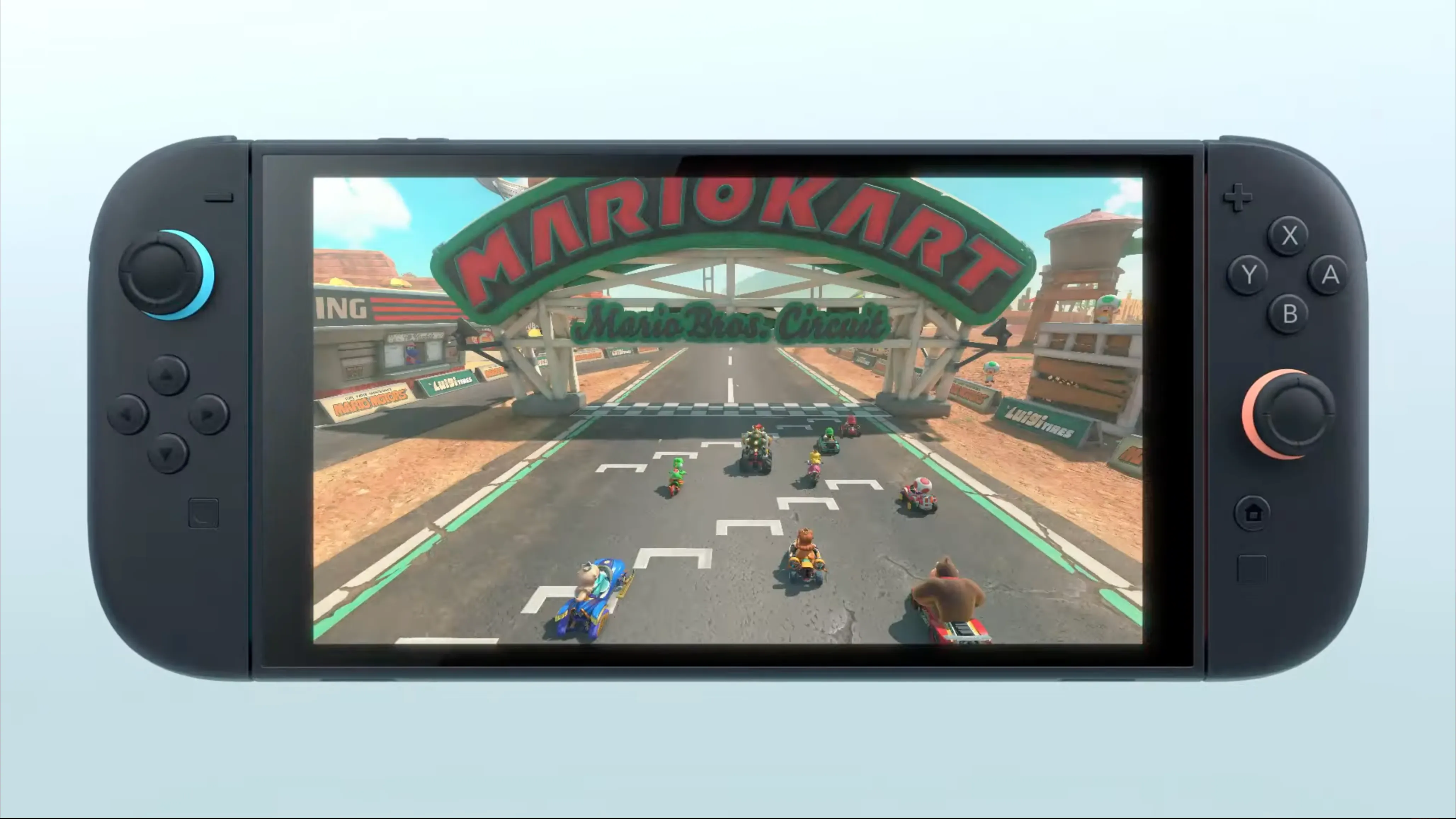 Hình ảnh Nintendo Switch 2 hiển thị trò chơi Mario Kart có vẻ hỗ trợ 24 người chơi