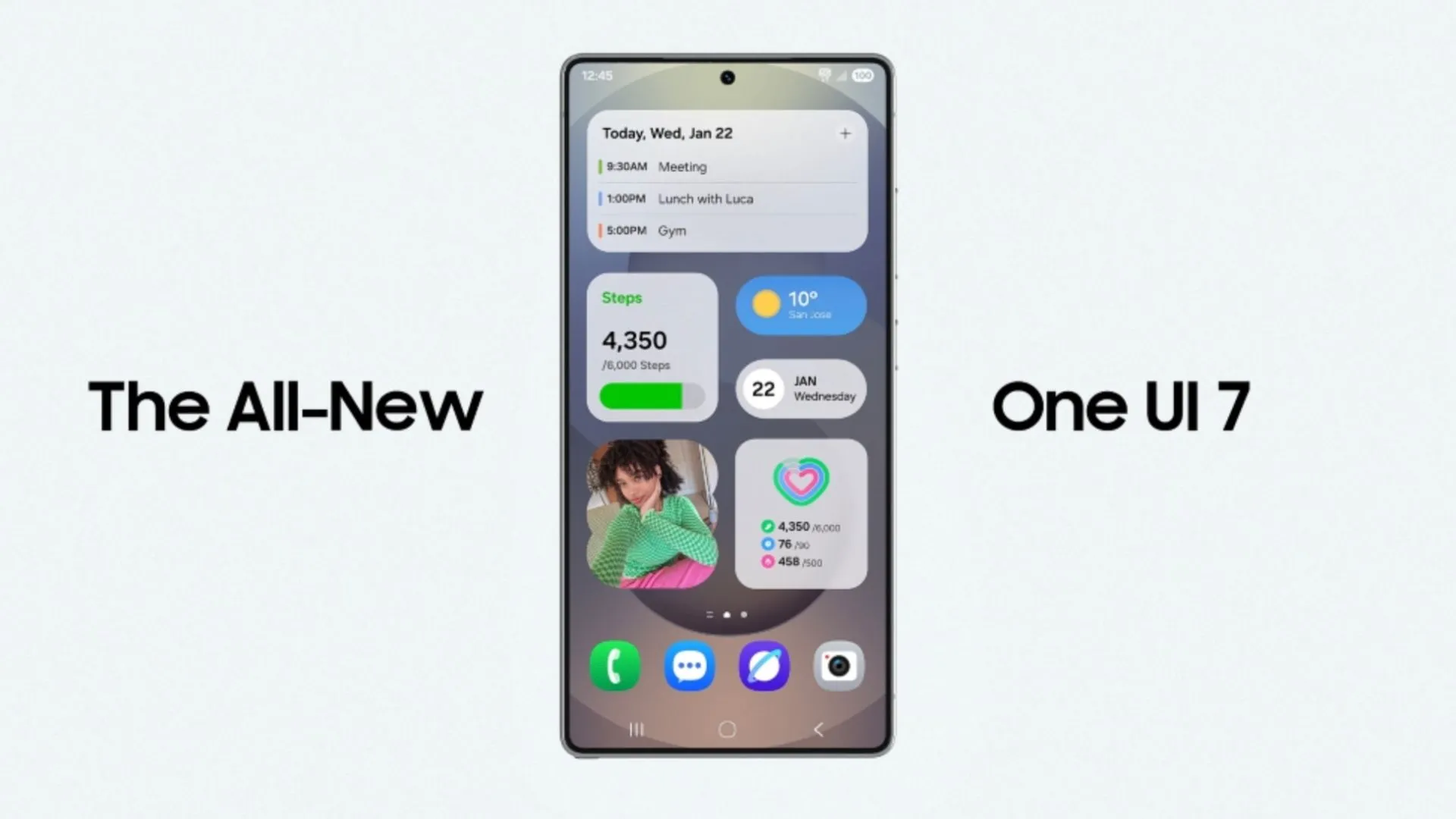 Hình ảnh teaser giới thiệu giao diện One UI 7 mới của Samsung với các tính năng AI