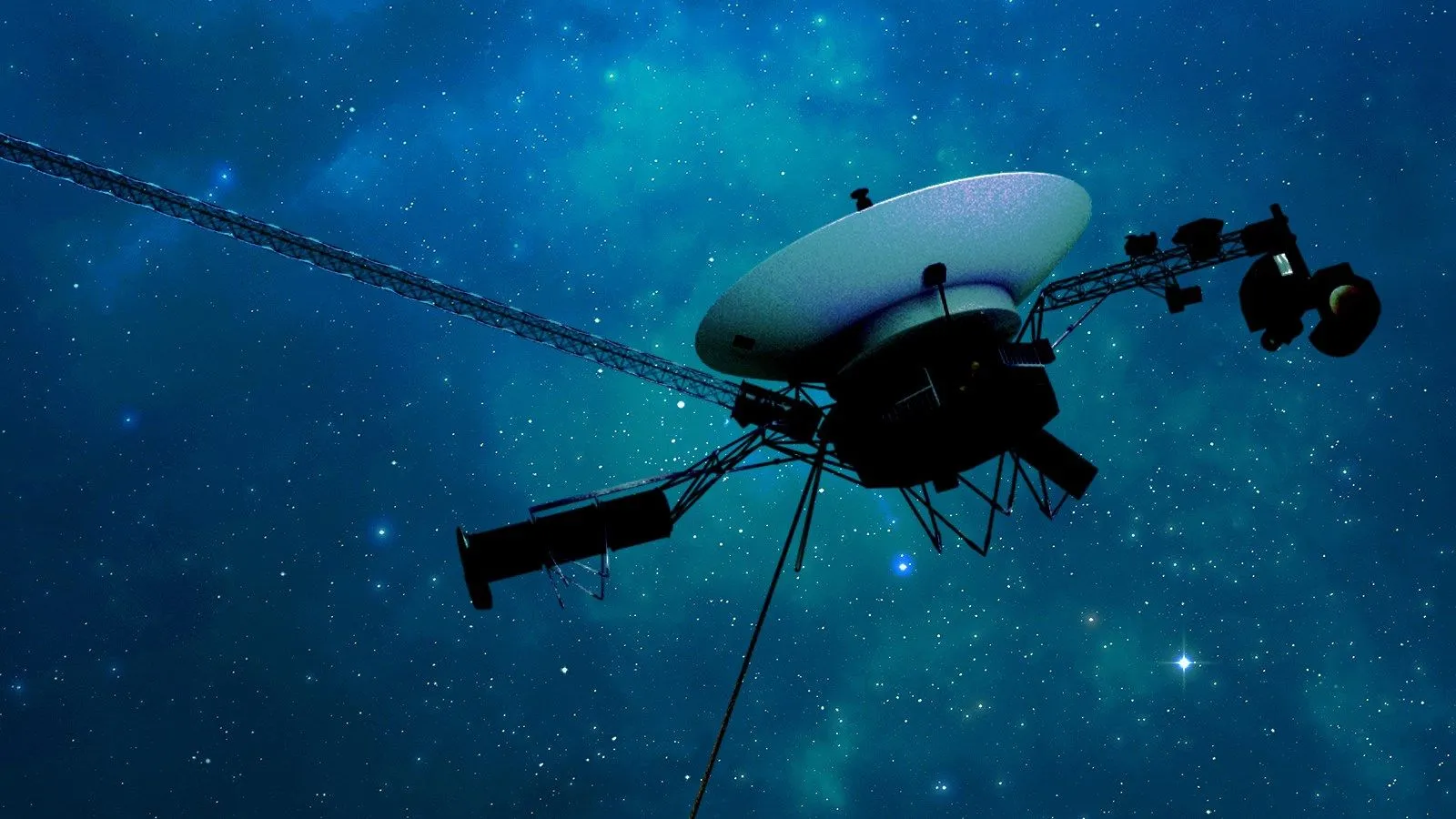 Hình minh họa nghệ thuật tàu vũ trụ Voyager 1 của NASA đang di chuyển qua không gian giữa các vì sao