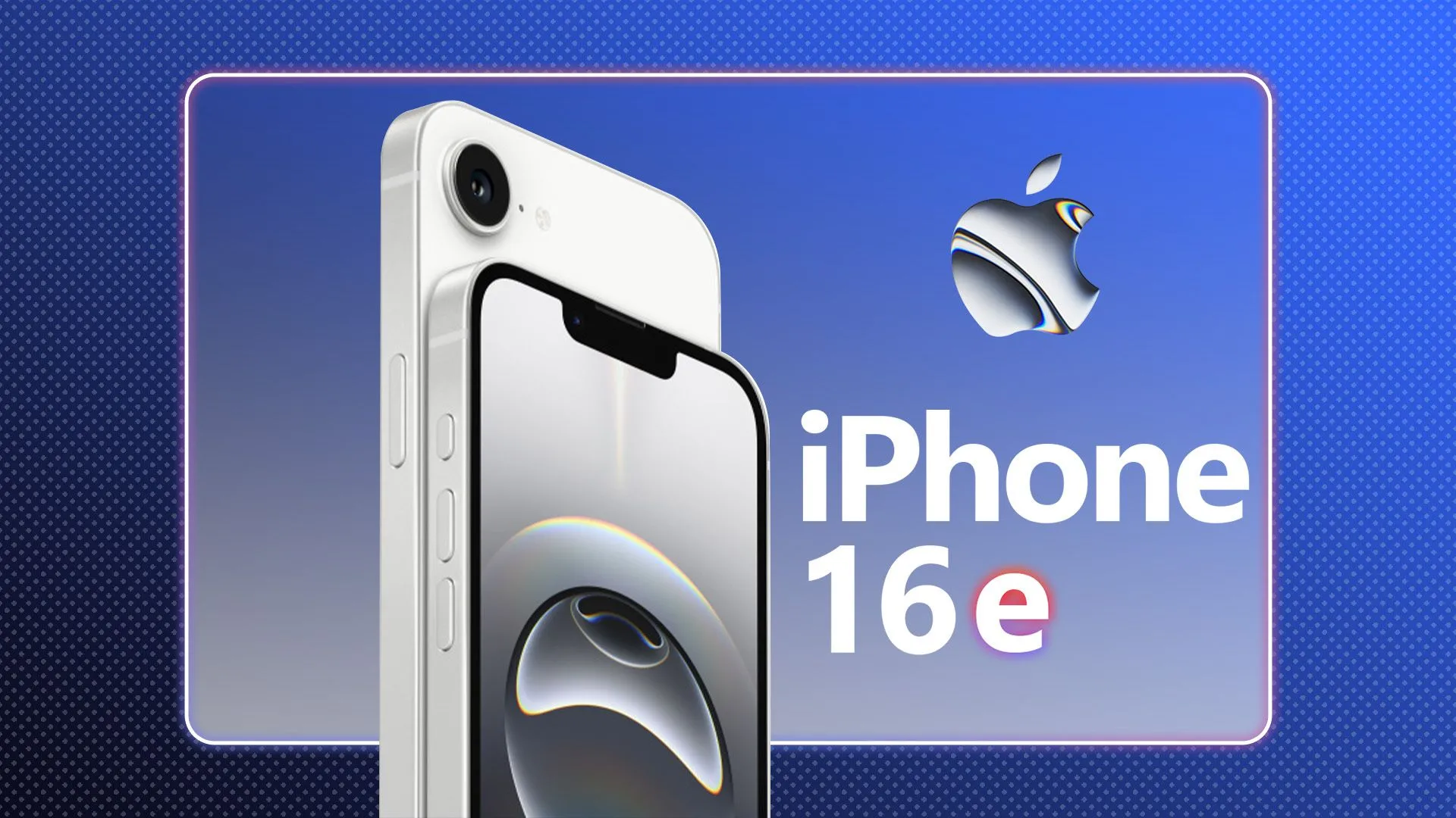 iPhone 16e với logo Apple trên nền tối