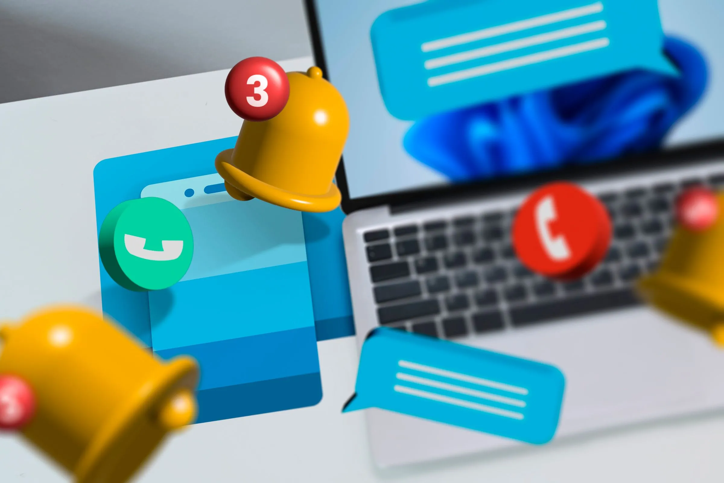Laptop hiển thị logo Phone Link, tượng trưng cho khả năng kết nối và quản lý thiết bị Android từ máy tính Windows