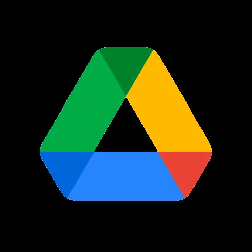 Logo Google Drive, biểu tượng của dịch vụ lưu trữ đám mây miễn phí và bộ công cụ năng suất.