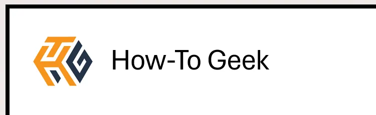 Logo How-To Geek trên một slide PowerPoint, với đường viền quanh cạnh slide và tiêu đề &quot;How-To Geek&quot;, chuẩn bị cho việc đồng bộ màu sắc bằng công cụ Eyedropper.