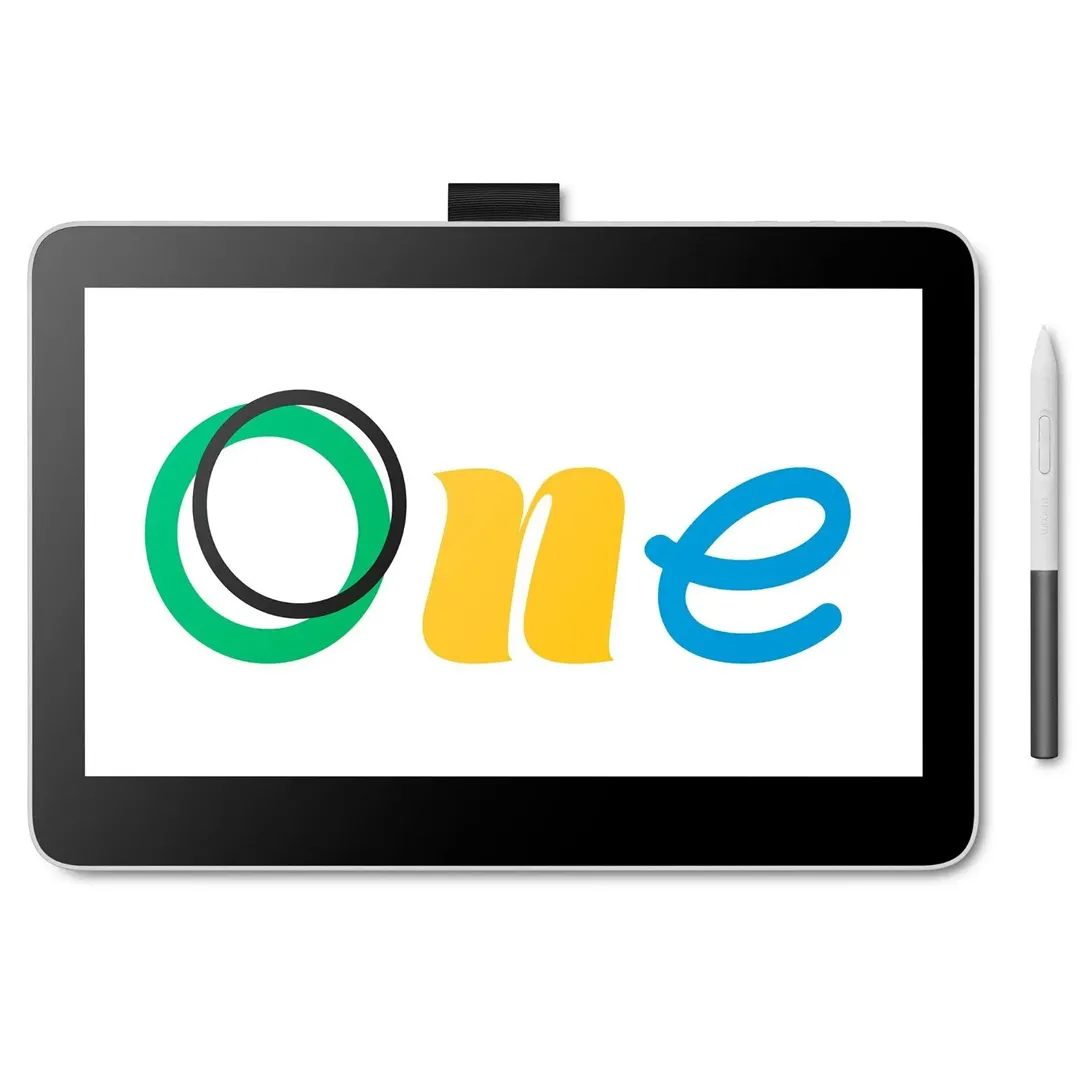 Màn hình cảm ứng Wacom One 13 Touch Pen Display với bút stylus, thể hiện bề mặt vẽ chân thực.