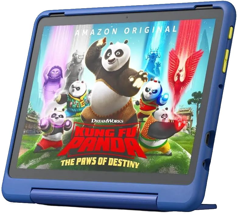 Máy tính bảng Amazon Fire HD 10 Kids Pro với vỏ bảo vệ màu xanh