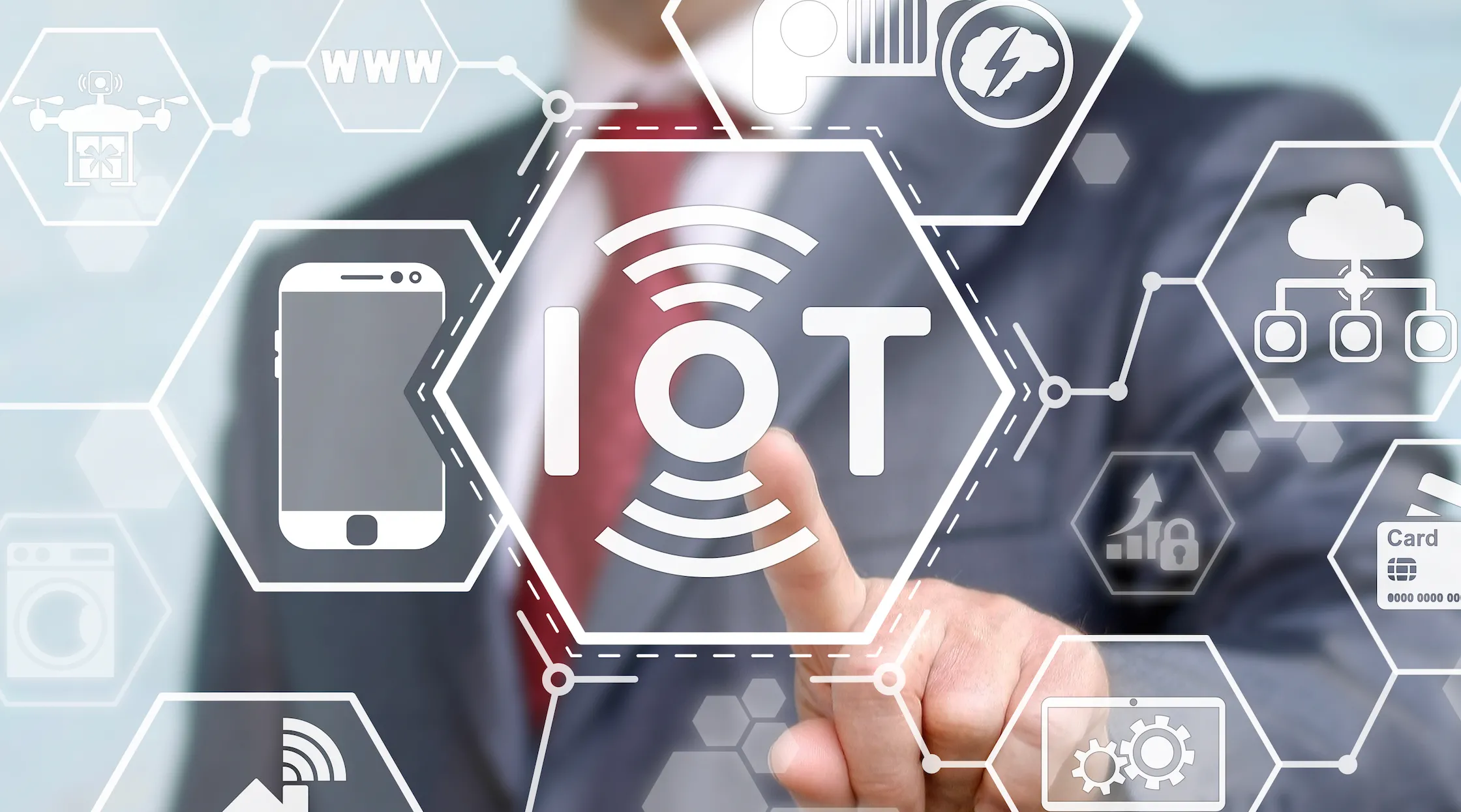 Minh họa cách điệu các thiết bị IoT kết nối với nhau, thể hiện vai trò của Linux trong hệ sinh thái nhà thông minh và Internet Vạn Vật.