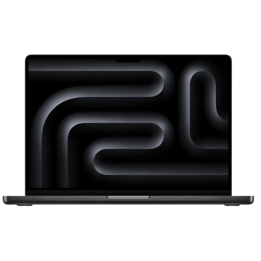 Mô hình MacBook Pro M4 với màn hình MiniLED đang hiển thị giao diện macOS