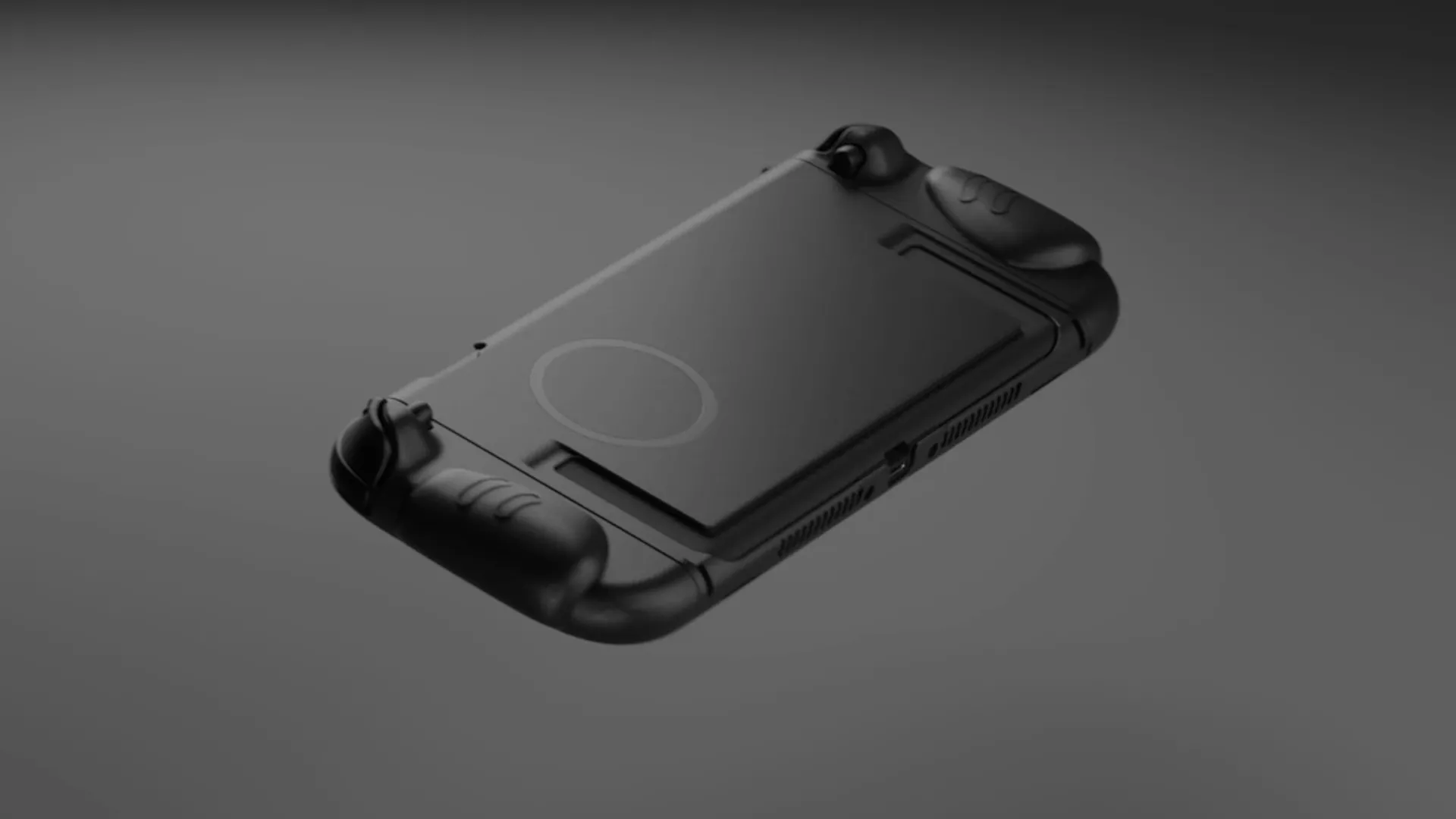 Mô hình Nintendo Switch 2 của Genki với ốp lưng tích hợp tay cầm có thể thay đổi, làm nổi bật thiết kế chân đế mới dạng thanh kéo dài.
