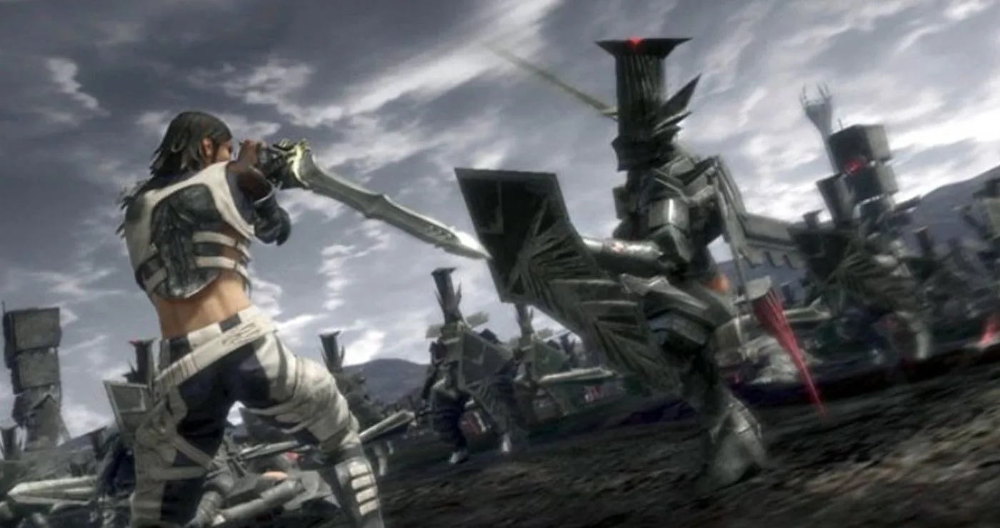 Một cảnh cắt trong game Lost Odyssey, thể hiện không khí hùng vĩ của cốt truyện