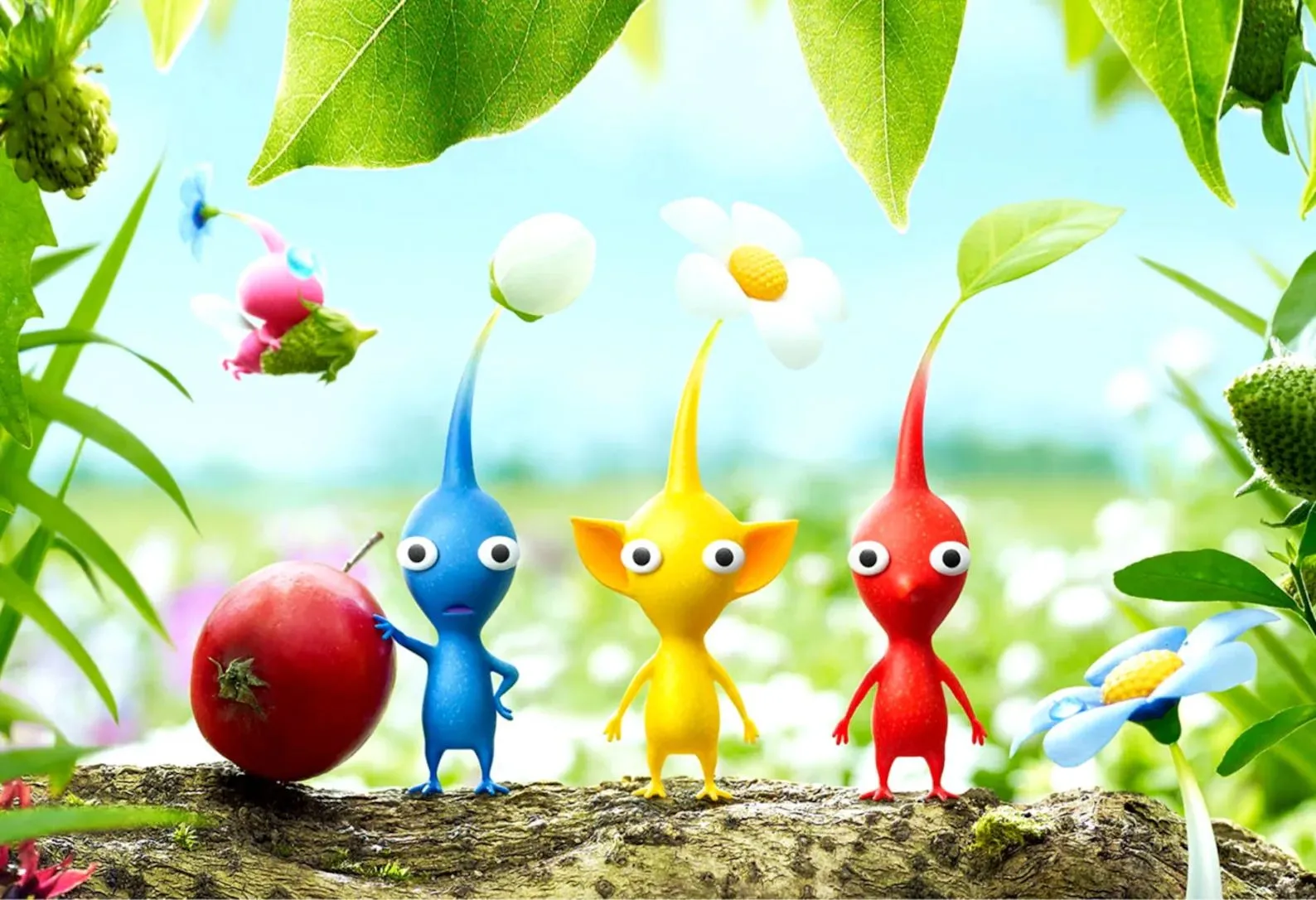 Một chú Pikmin đứng trên cành cây, biểu tượng cho game Pikmin Bloom và khả năng tái xuất trên Switch 2 dưới dạng khác.