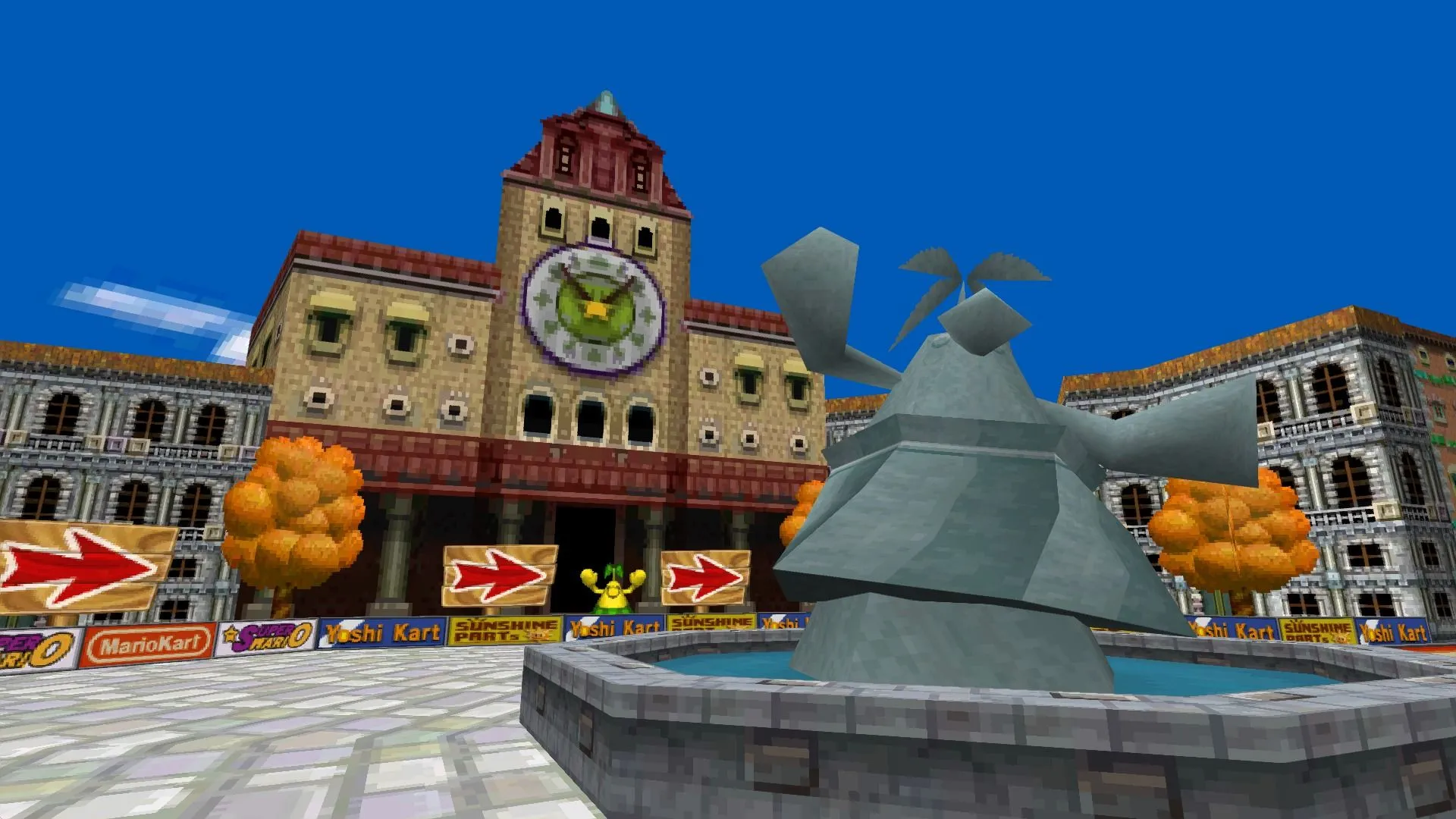 Quảng trường Delfino Square đẹp như tranh vẽ với kiến trúc độc đáo trong Mario Kart DS