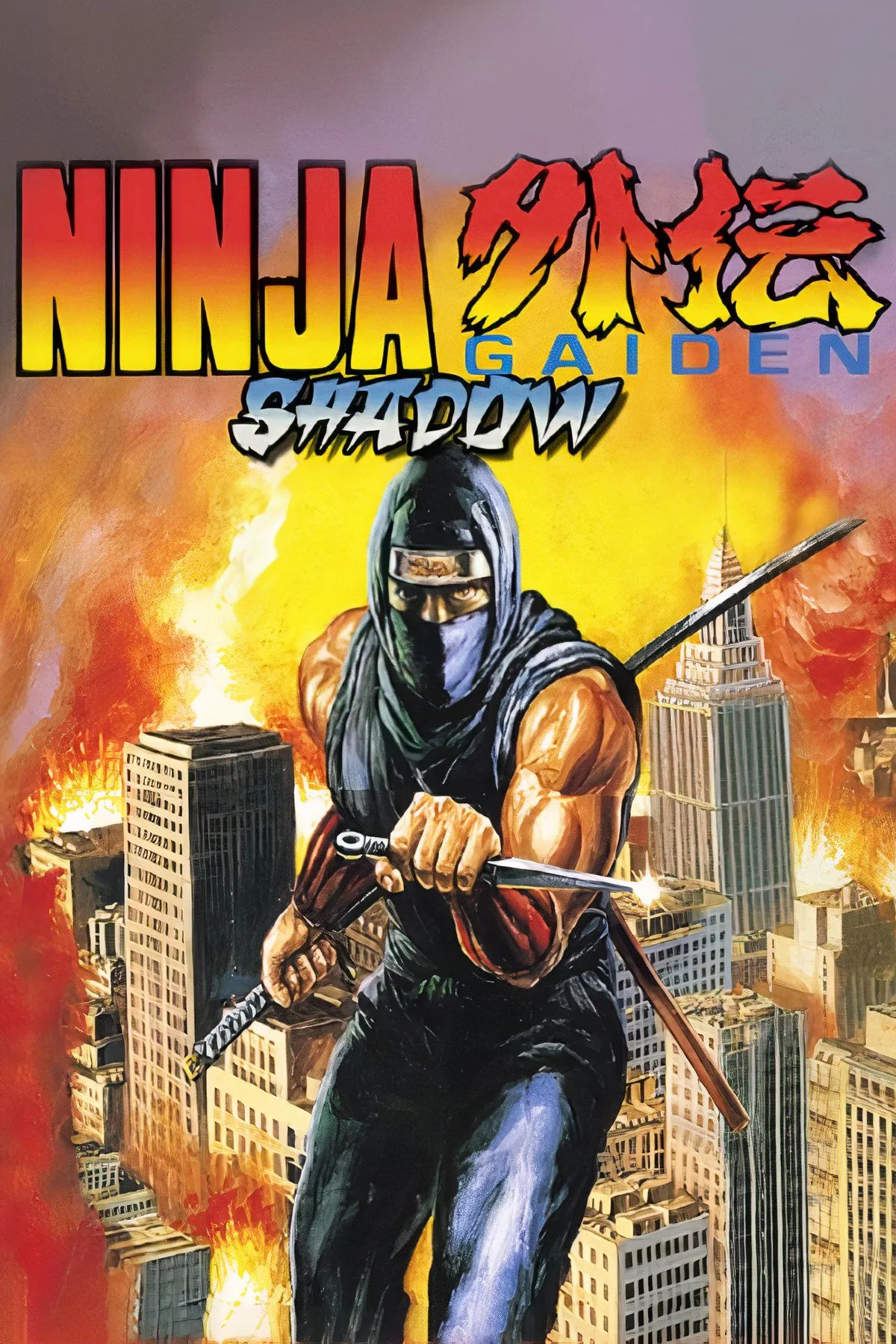 Ryu Hayabusa từ Ninja Gaiden Shadow trên Game Boy chiến đấu với kẻ thù trong một cảnh hành động tốc độ cao