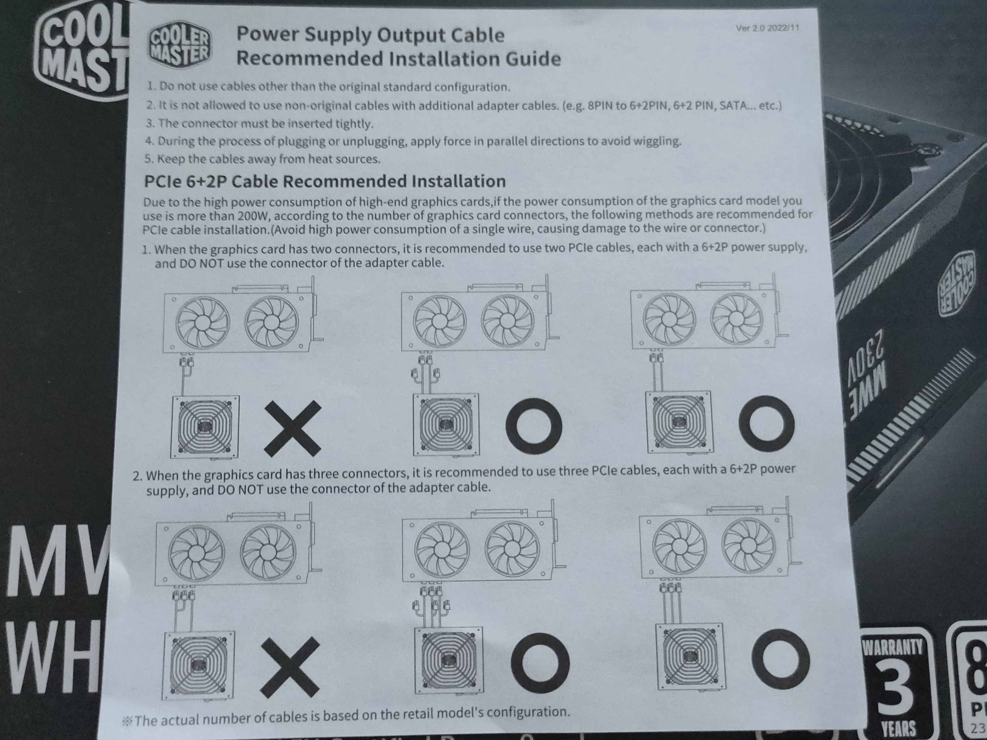 Sơ đồ hướng dẫn kết nối cáp nguồn từ PSU đến card đồ họa.