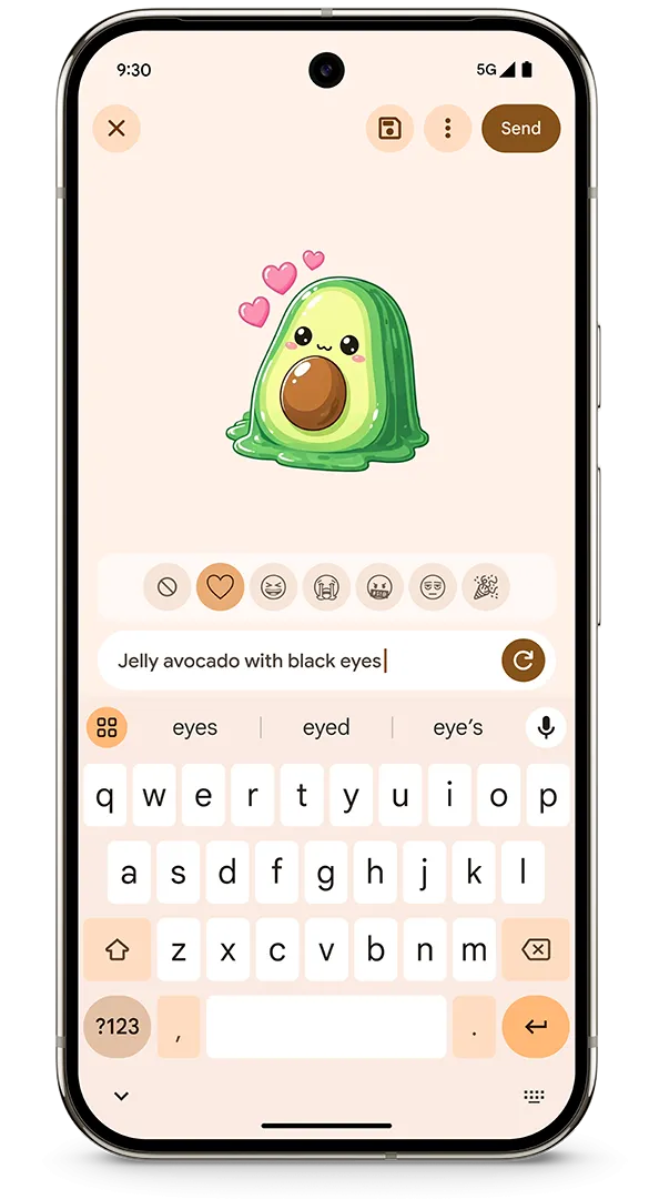 Tạo nhãn dán AI độc đáo trực tiếp từ Gboard với tính năng Pixel Studio trên Pixel
