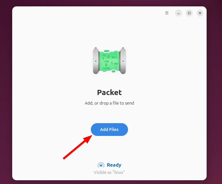 Thêm file trong công cụ Packet Linux trên Ubuntu