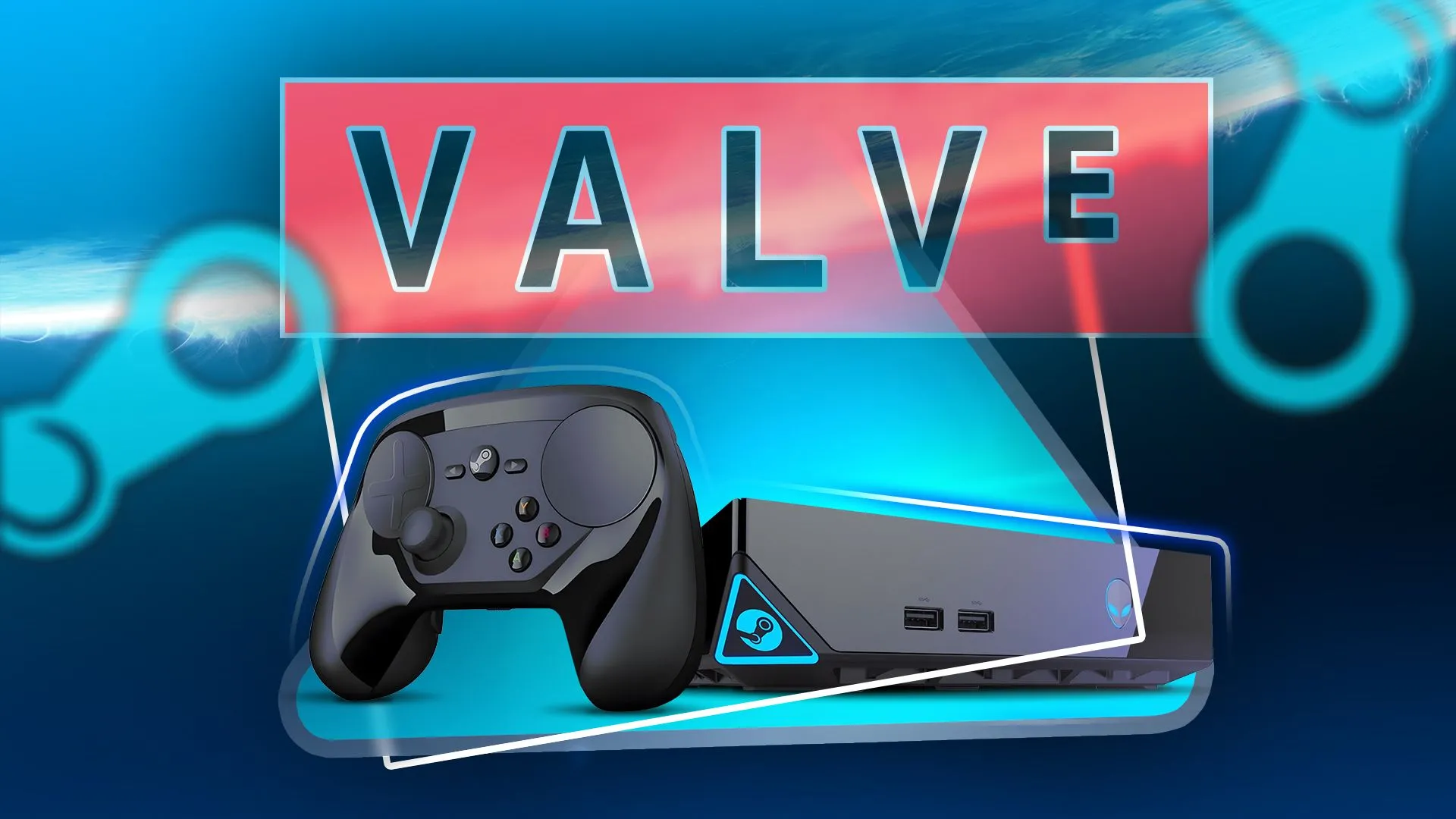 Thiết bị Valve Steam Machine với logo Valve và Steam, gợi nhớ về nỗ lực trước đây của Valve trong không gian phần cứng gaming