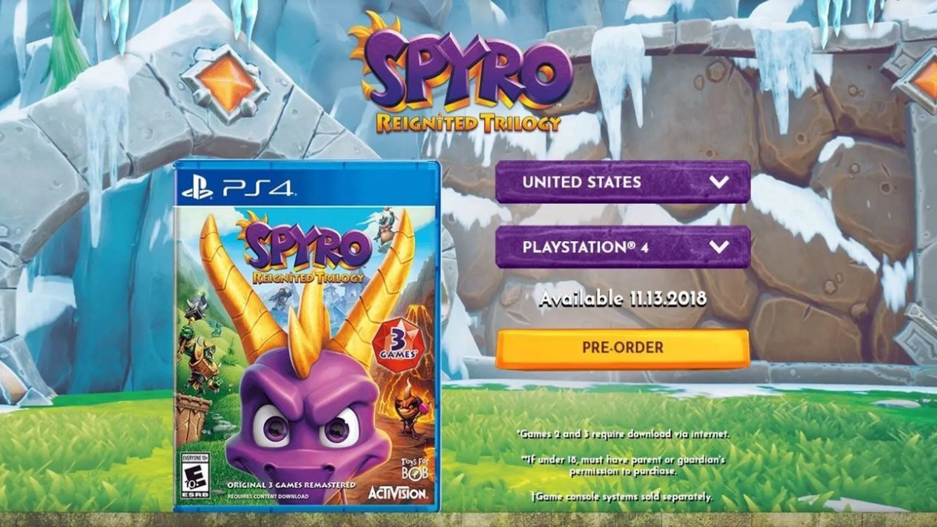 Thông báo yêu cầu tải xuống Spyro 2 và 3 cho Spyro Reignited Trilogy, nhấn mạnh vấn đề game vật lý không chứa đủ nội dung.