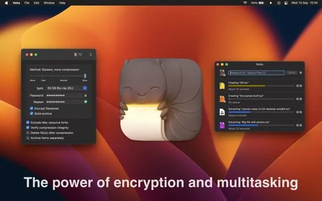 Tiện ích nén giải nén Keka cho macOS với tính năng kéo thả và tùy chỉnh