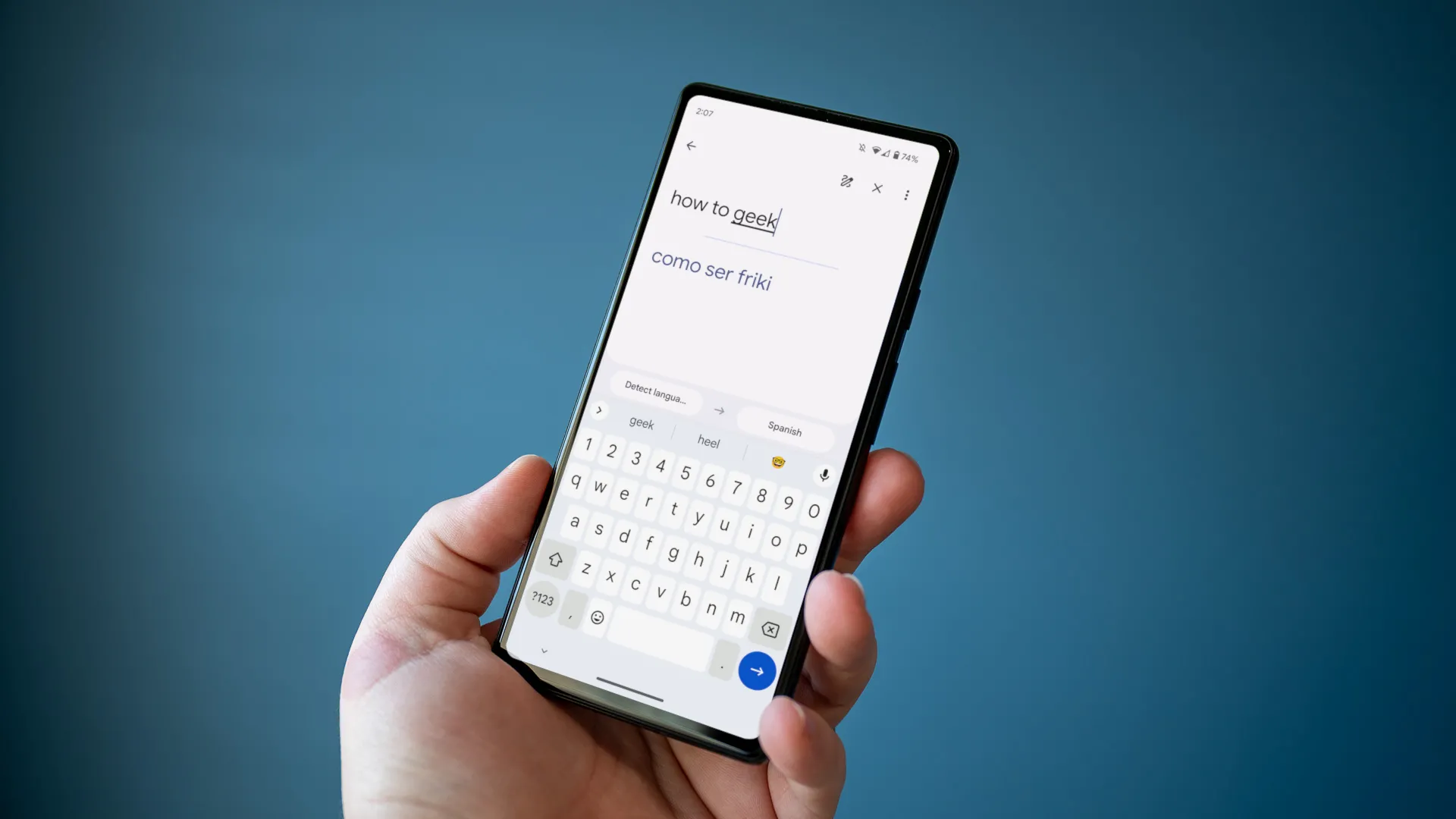 Ứng dụng Google Dịch hiển thị trên màn hình điện thoại Android, minh họa công cụ dịch thuật tiện ích.