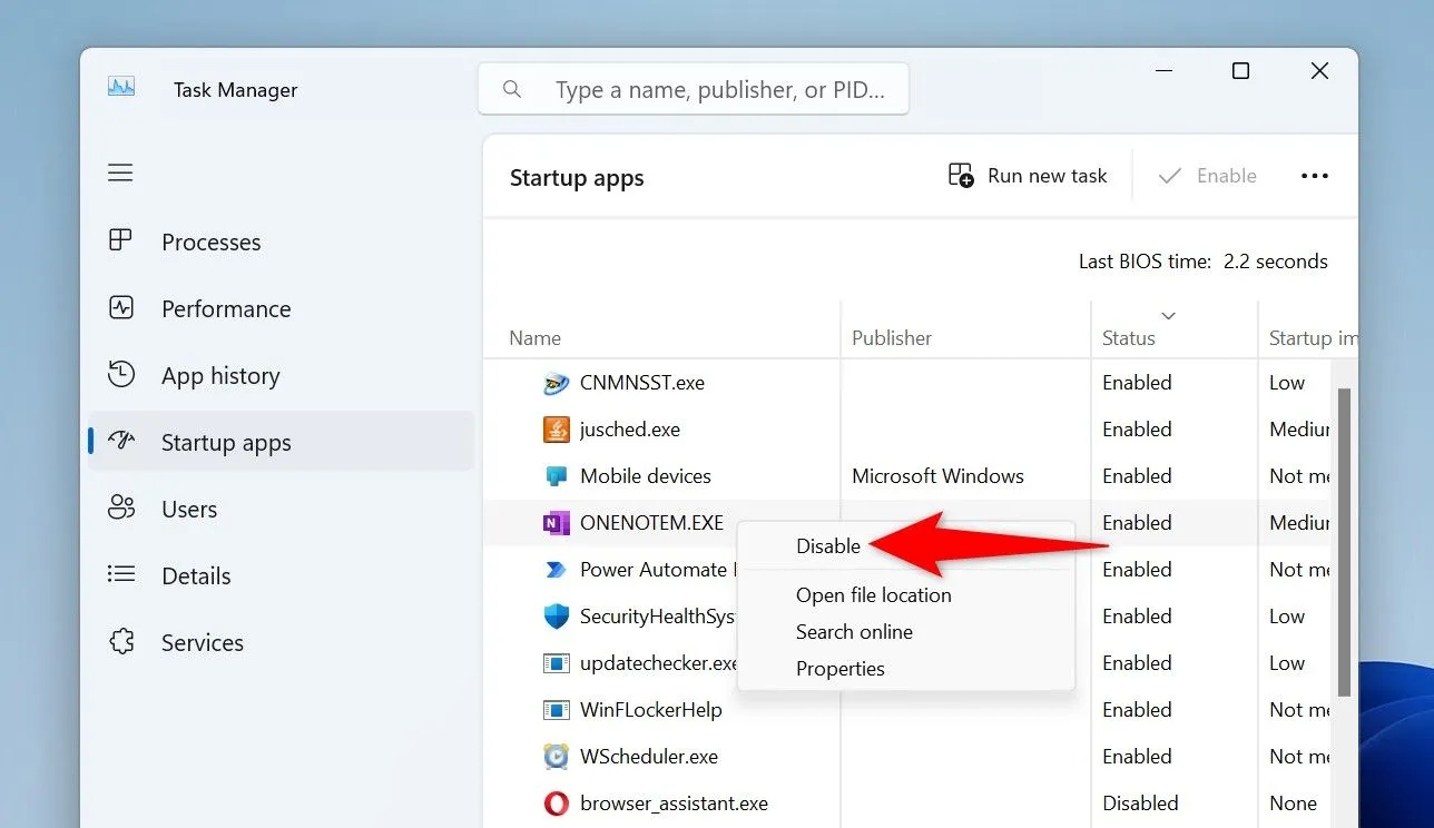 Vô hiệu hóa các ứng dụng không cần thiết khởi động cùng Windows 11 để tăng tốc