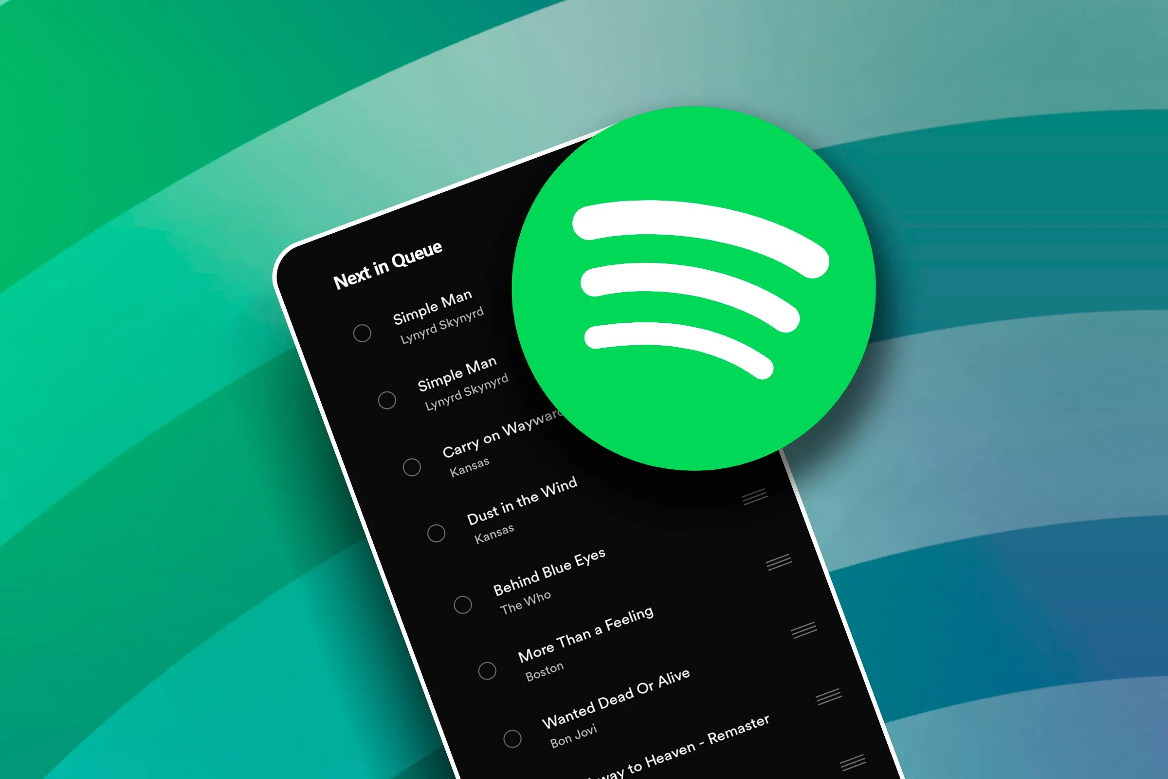 Giao diện Spotify trên điện thoại với hàng chờ phát nhạc, tính năng Jam mới trên Android Auto