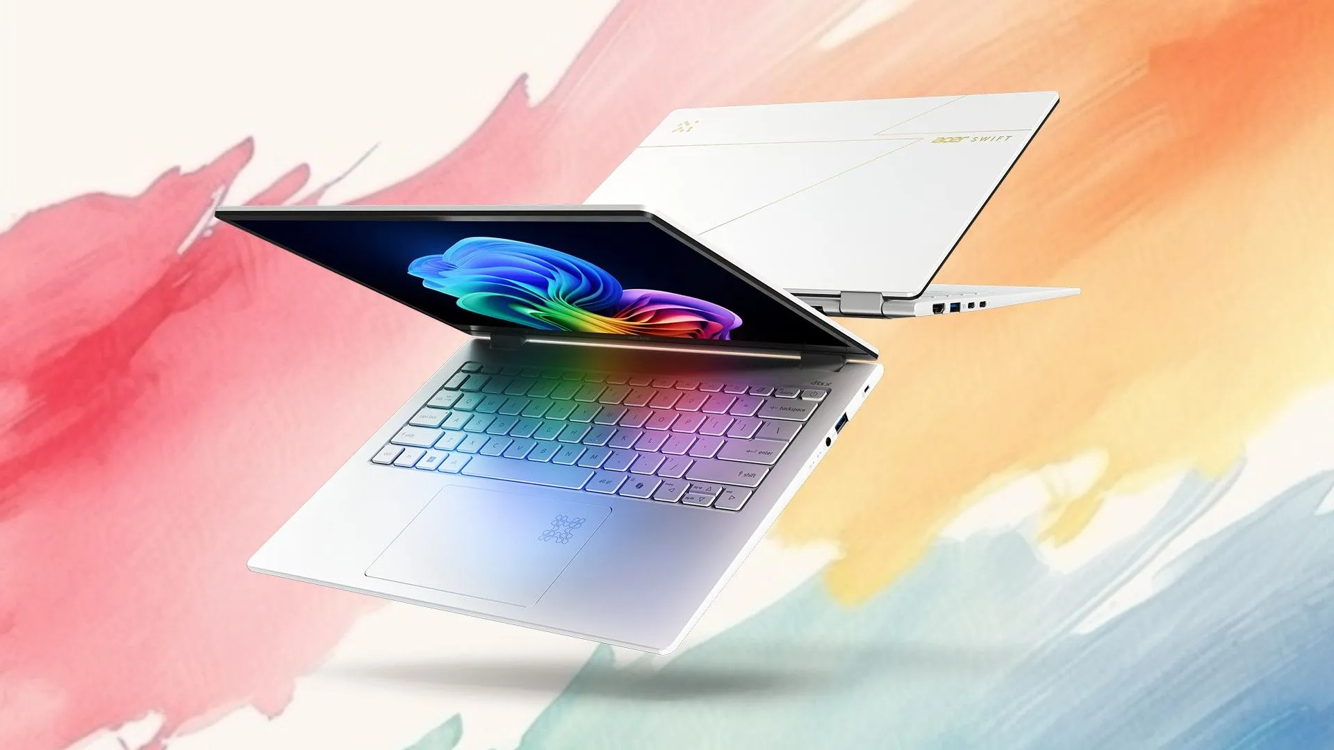 Laptop Acer Swift Edge 14 AI mỏng nhẹ với màn hình OLED sắc nét, hiển thị màu sắc sống động