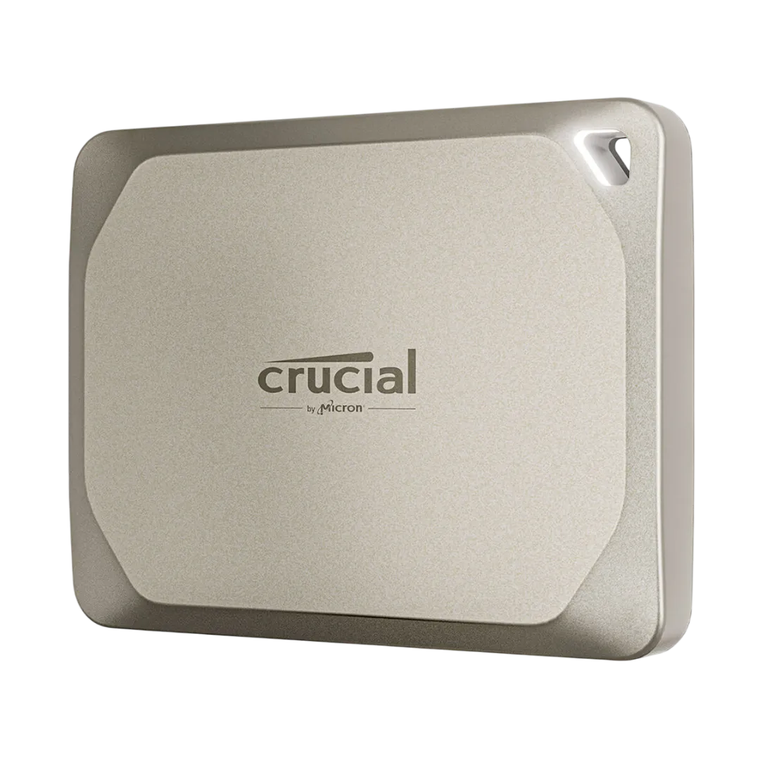 Ổ cứng SSD di động Crucial X9 Pro màu đen, nhỏ gọn và bền bỉ.