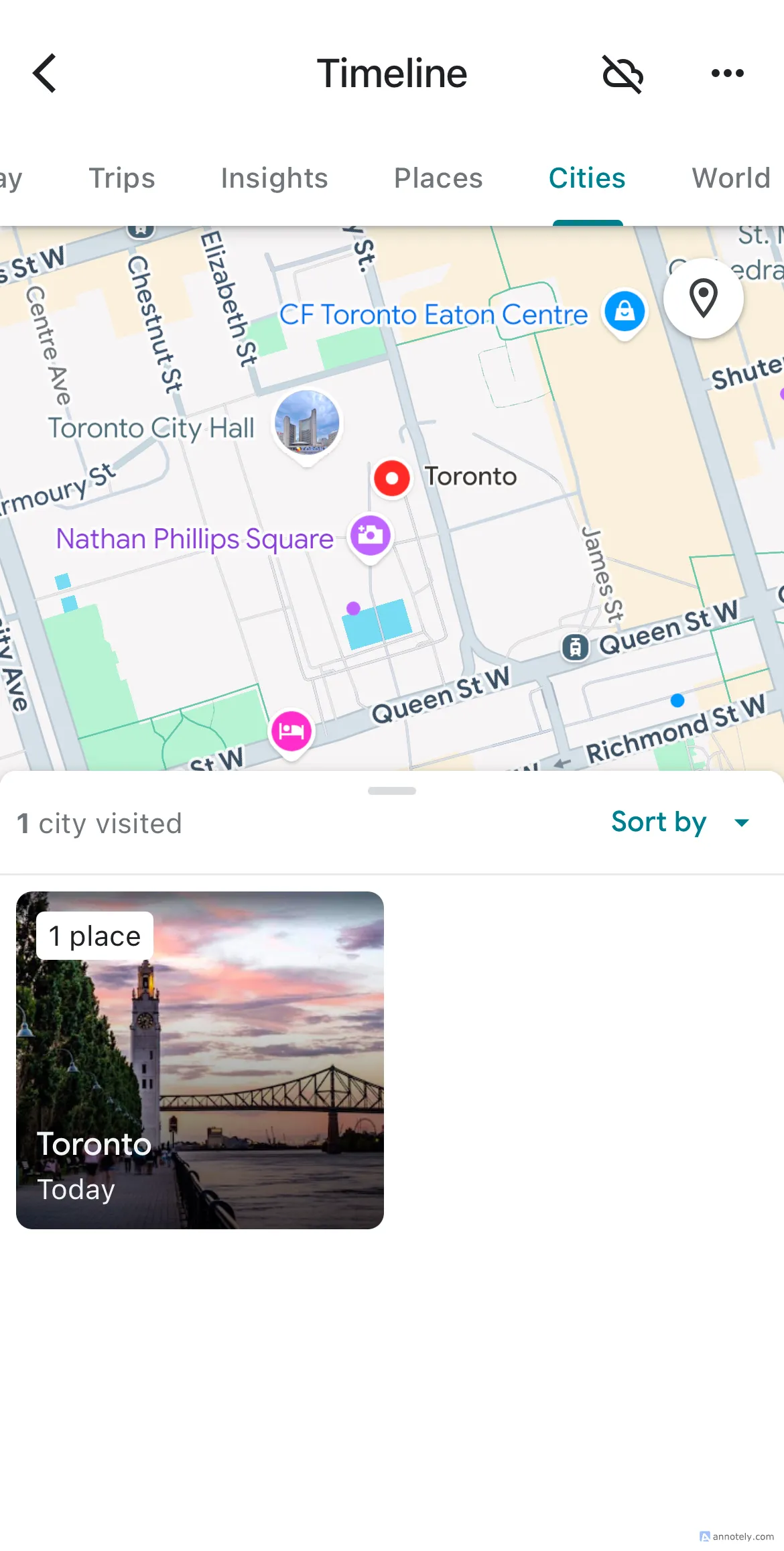 Sử dụng tính năng Dòng thời gian trên Google Maps để xem lại các địa điểm đã ghé thăm.