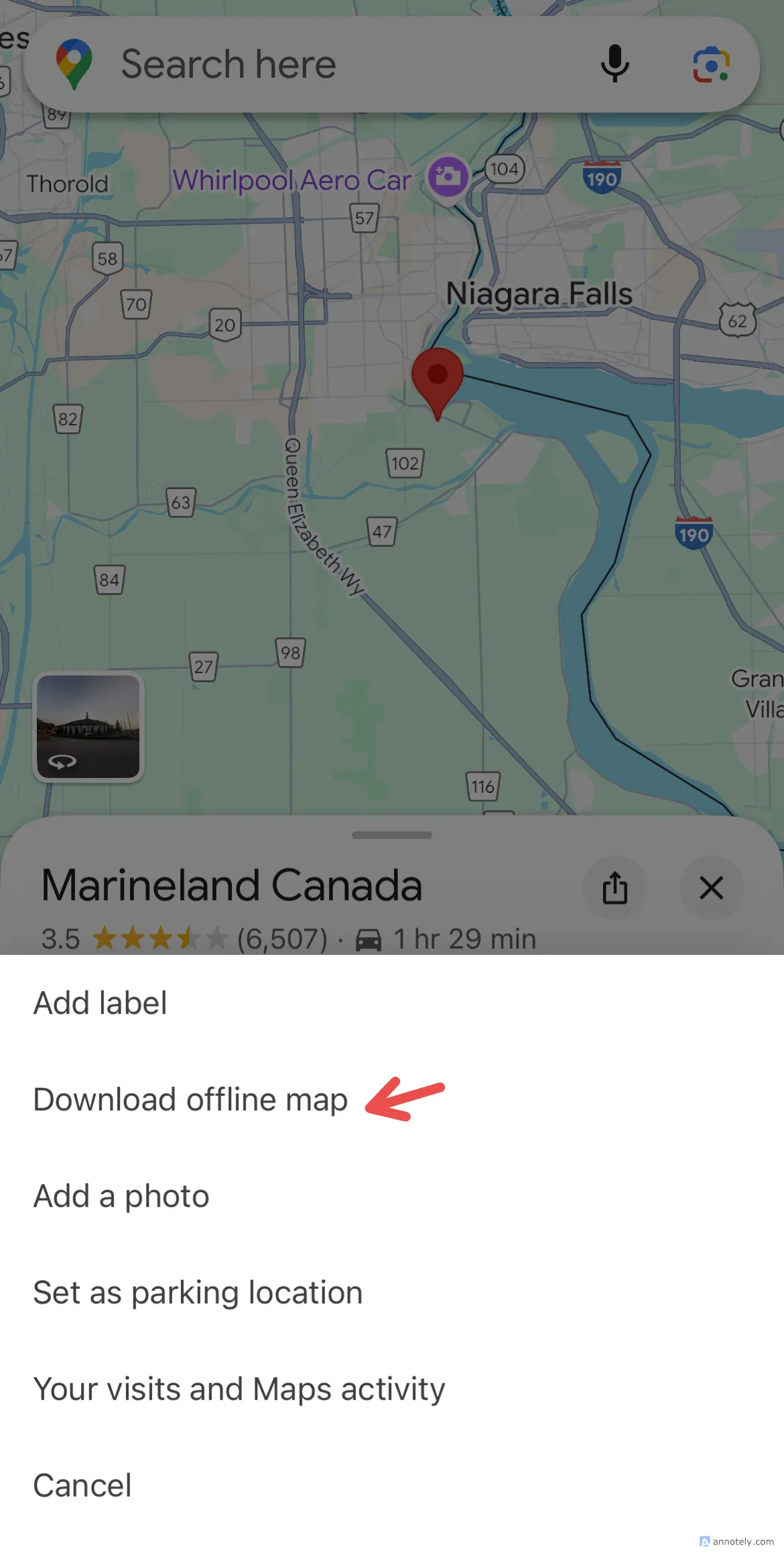 Tải xuống bản đồ khu vực ngoại tuyến trên Google Maps để sử dụng khi không có internet.