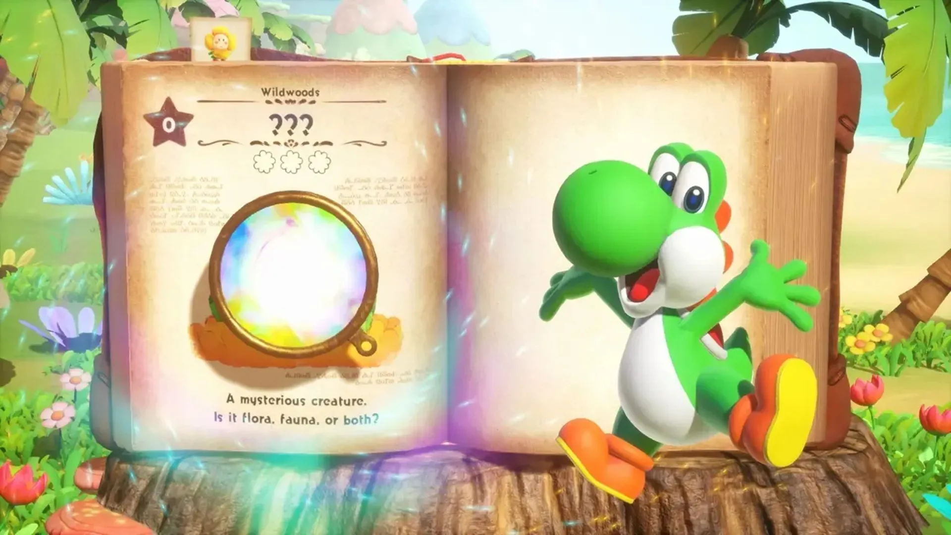 Yoshi and the Mysterious Book: Màn hình chọn cấp độ với phong cách đồ họa độc đáo