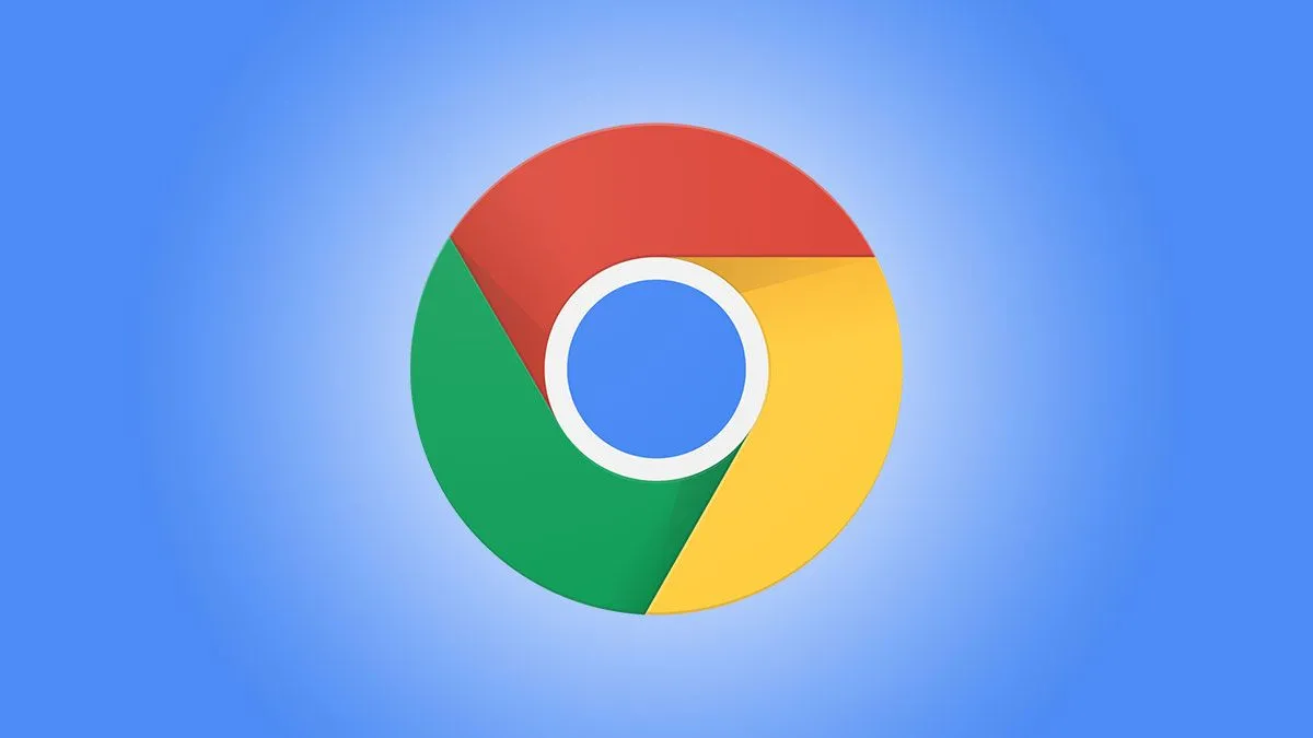 Logo Google Chrome trên nền xanh dương, biểu tượng cho trình duyệt và hệ điều hành ChromeOS.