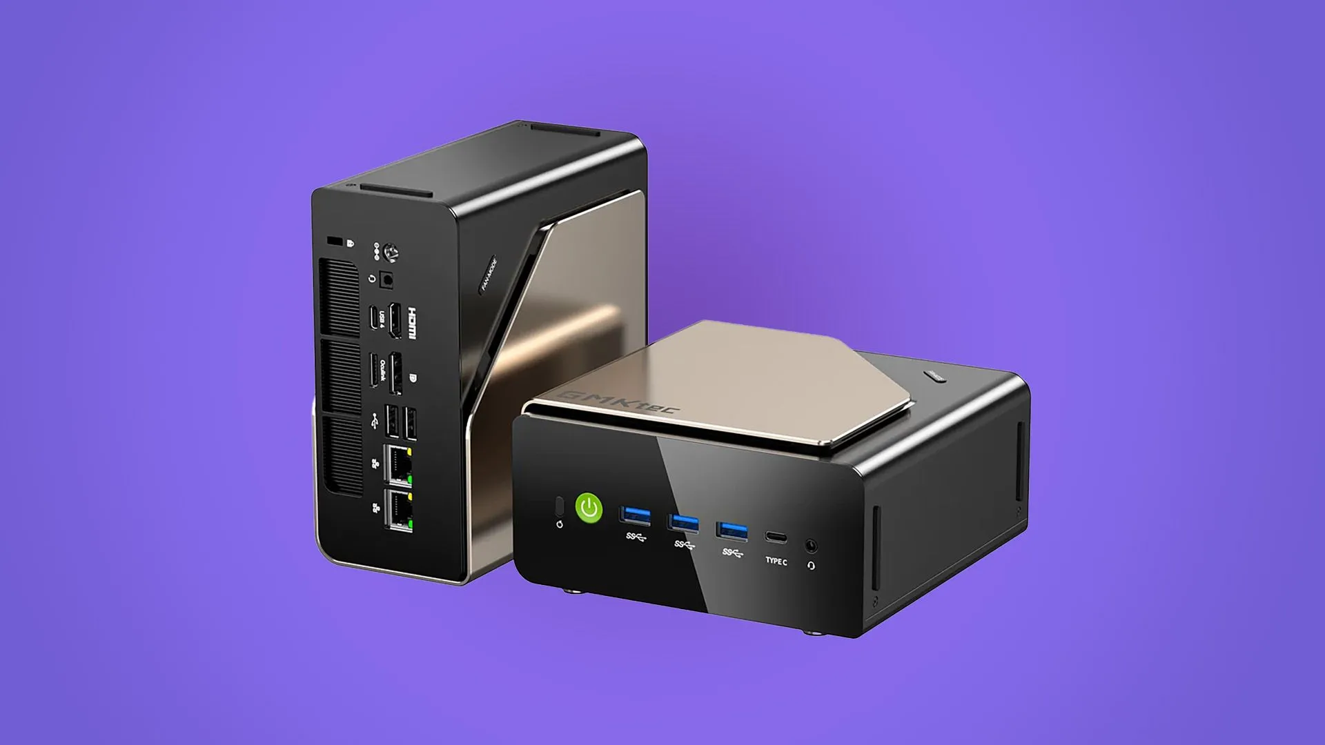 Một chiếc PC mini nhỏ gọn nhưng mạnh mẽ với chip Intel Core Ultra 9 và 64GB RAM, thể hiện sức mạnh trong kích thước nhỏ.