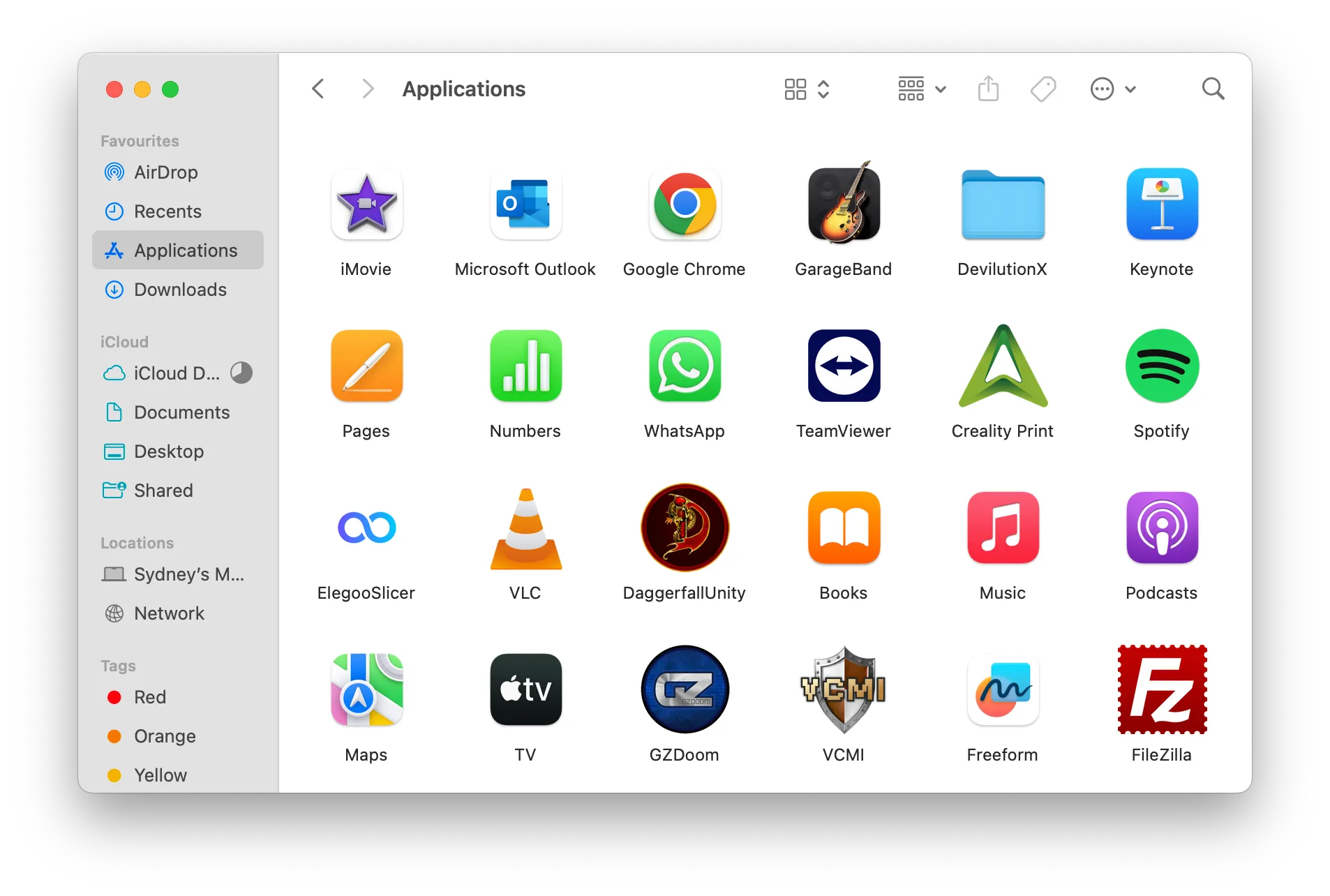 Thư mục Applications trong macOS, nơi lưu trữ các ứng dụng Mac theo cấu trúc hệ thống tập tin
