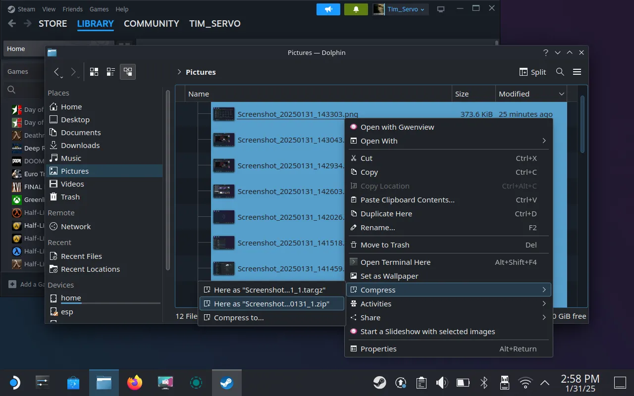 Tùy chọn nén nhiều file ảnh màn hình thành một file ZIP để dễ dàng chuyển dữ liệu đồng loạt.